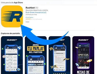 Encuentra la aplicación móvil de Rushbet en App Store o Play Market