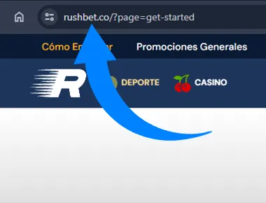 Abrir el sitio web oficial de Rushbet